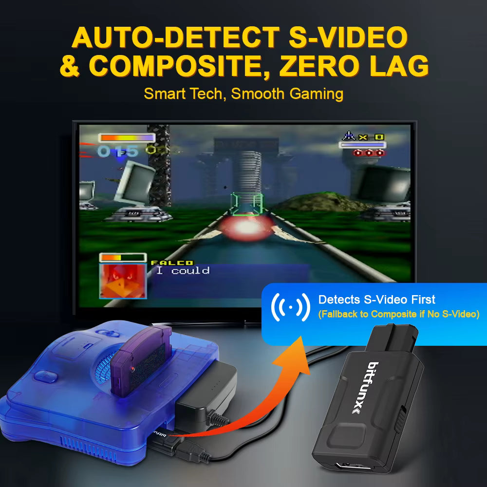 Bitfunx Mini HDMI Adapter for N64 / SNES / GameCube 